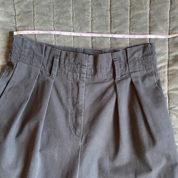 Gap grey paperbag waist pleated chinos with matching belt, size 00 - Picture 2 of 10